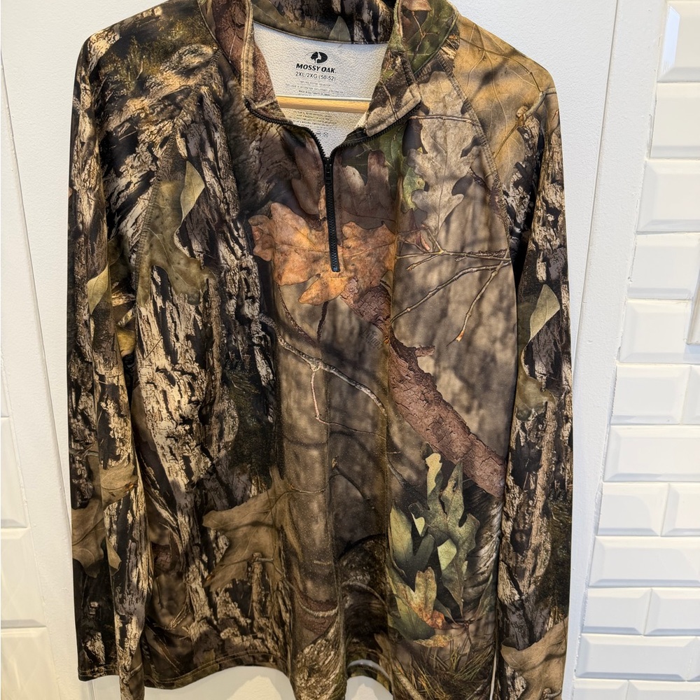 Mossy Oak camo 1/4 zip 2XL pull over sweater fleece lined